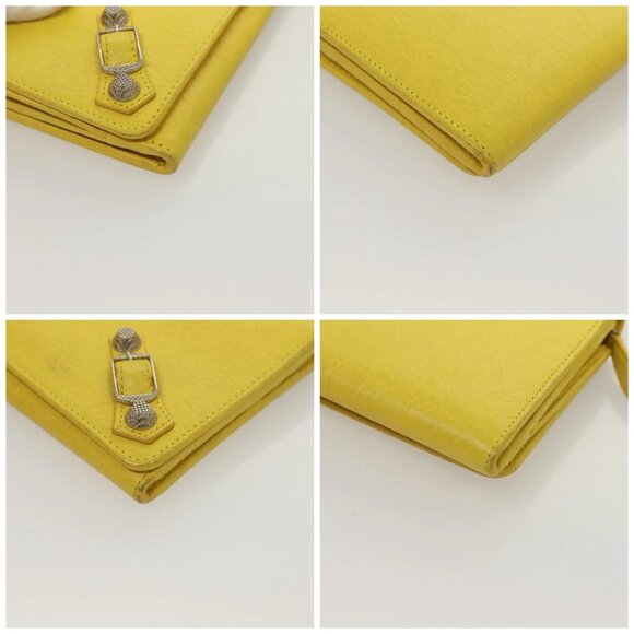 BALENCIAGA Long Wallet Leather Yellow 233599 Auth SW1010 - Picture 16 of 16